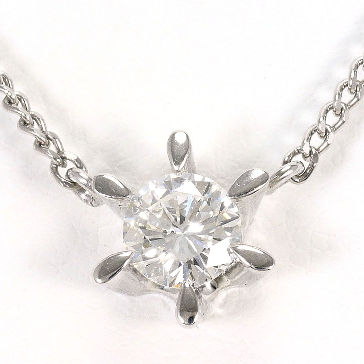 PT850/プラチナ ネックレス ダイヤモンド 0.43ct SI1 鑑定書 総重量約4.1g 約41cm