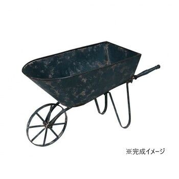 ガーデンオブジェ 手押し車 紺 81653
