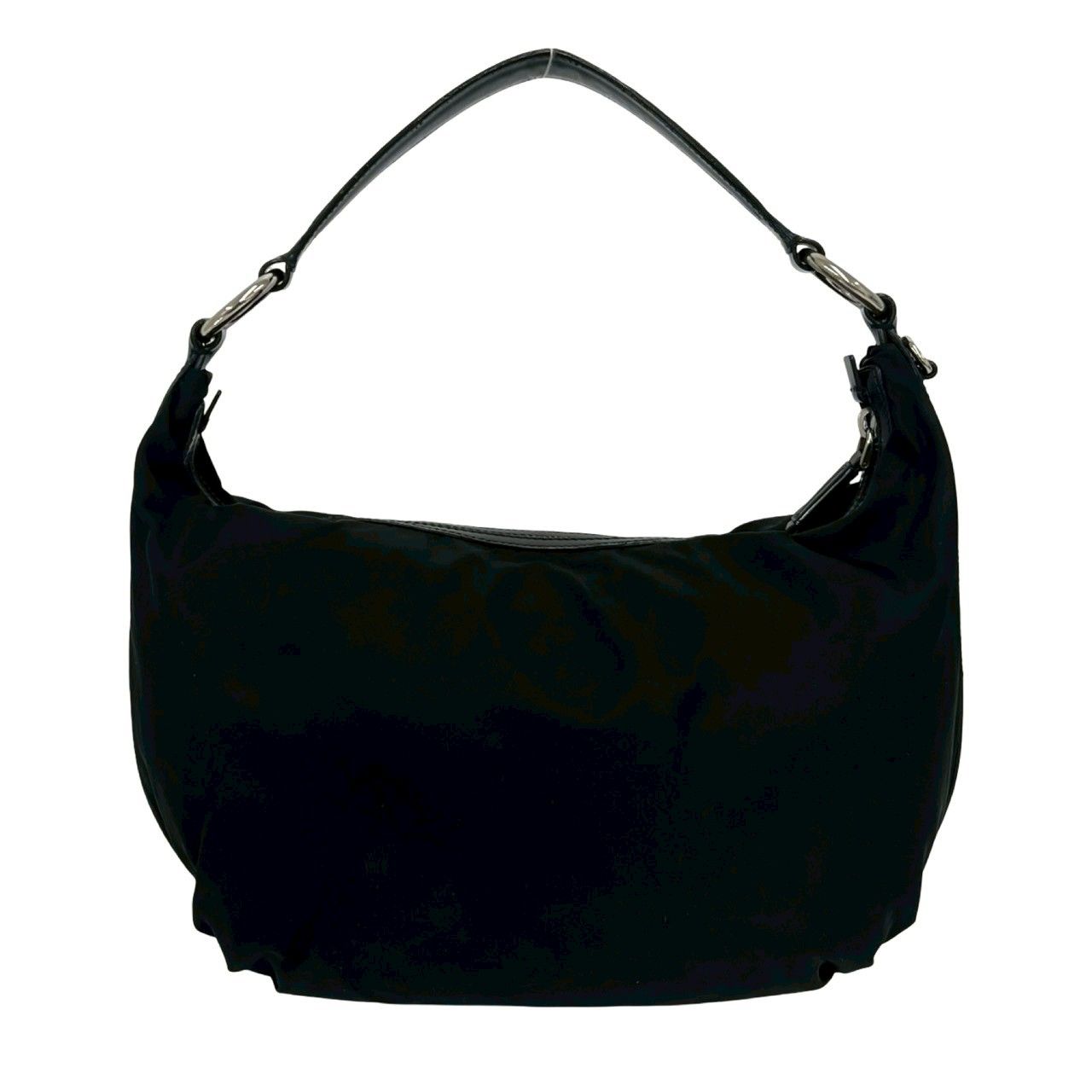 極 美品 希少品 PRADA プラダ ロゴ 刻印 ナイロン レザー 本革 セミ 