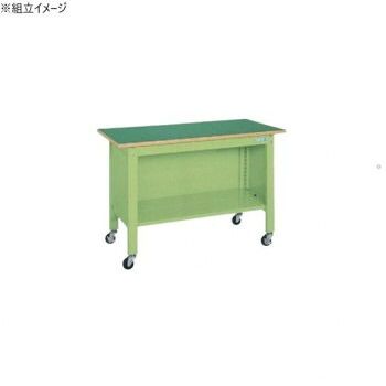 サカエ 一人用作業台CPBタイプ移動式 サカエリューム天板 1200×600×810mm グリーン CPB-126