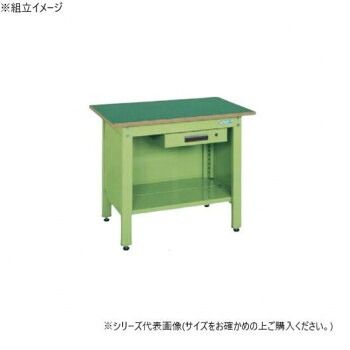 サカエ 一人用作業台CPタイプ サカエリューム天板 1200×600×740mm グリーン CP-126A 61,501円