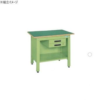 サカエ 一人用作業台CPタイプ サカエリューム天板 900×600×740mm グリーン CP-096B