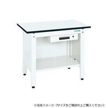 サカエ 一人用作業台CPタイプ ポリエステル天板 900×600×740mm パールホワイト CP-096AW
