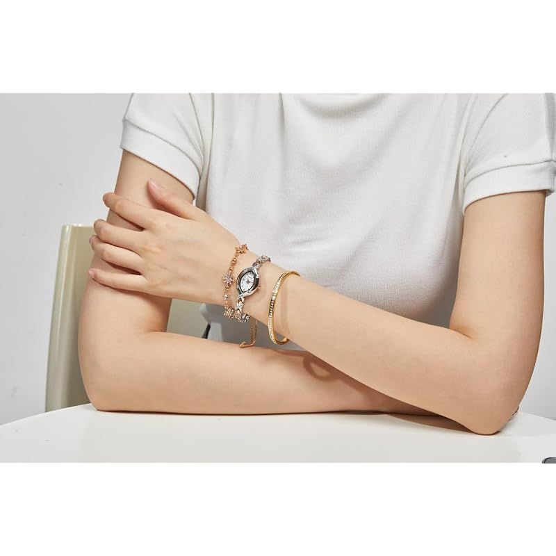 [TIME100]ギフトセット プレゼント レディース腕時計とブレスレット 日本製Citizenムーブメント 30M防水 女性用 1