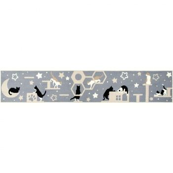 カキウチ キャットストリート インテリアマット45×240cm グレー 45×240cm