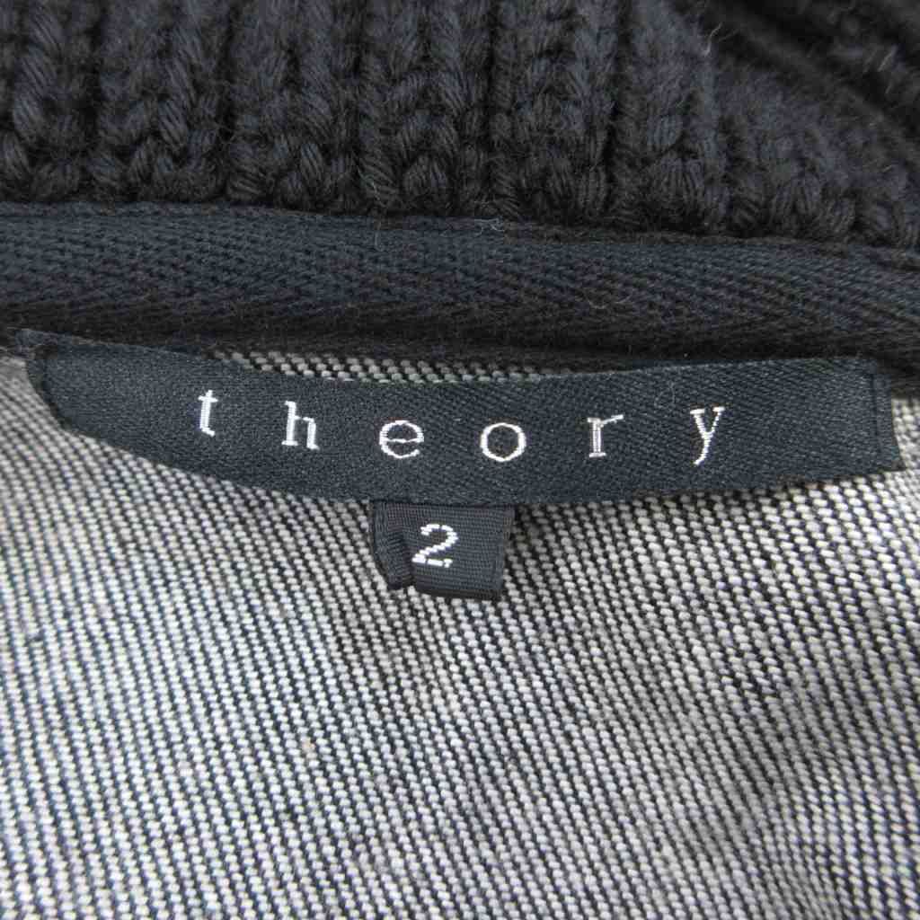 セオリー Theory ニット切替デニムジャケット Gジャン 2 黒 ブラック 