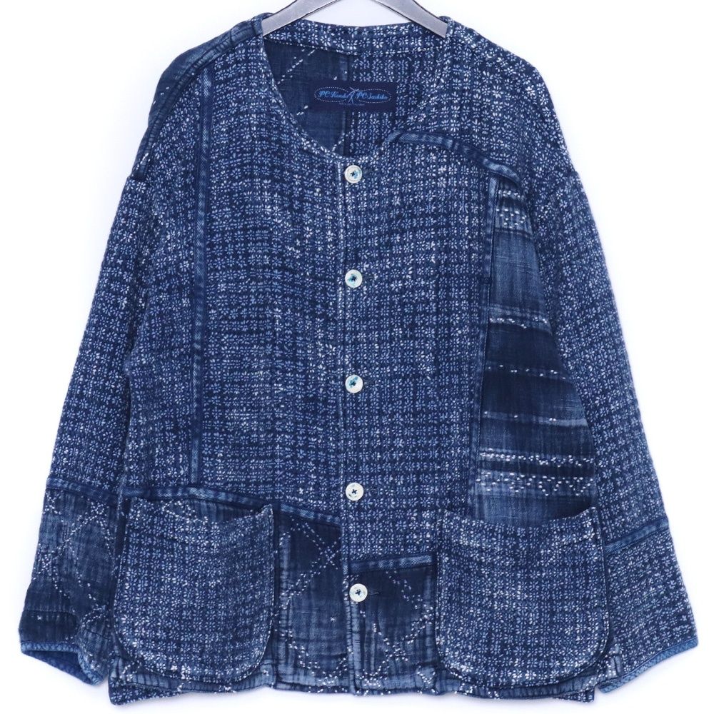 新品格安！　porter classic kogin jacket サイズ2 PORTER CLASSIC KOGIN NO COLLAR JACKET サイズ2 ブルー - メルカリ