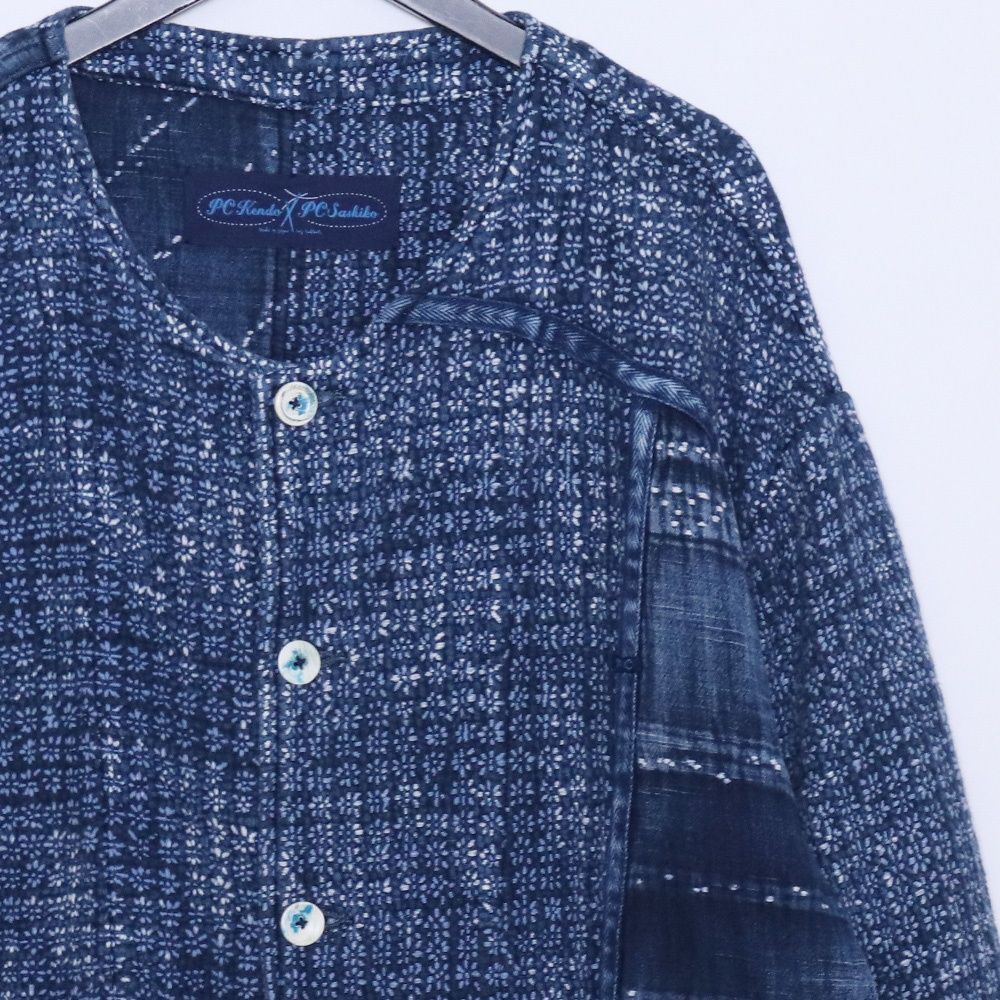 PORTER CLASSIC KOGIN NO COLLAR JACKET サイズ2 ブルー - メルカリ
