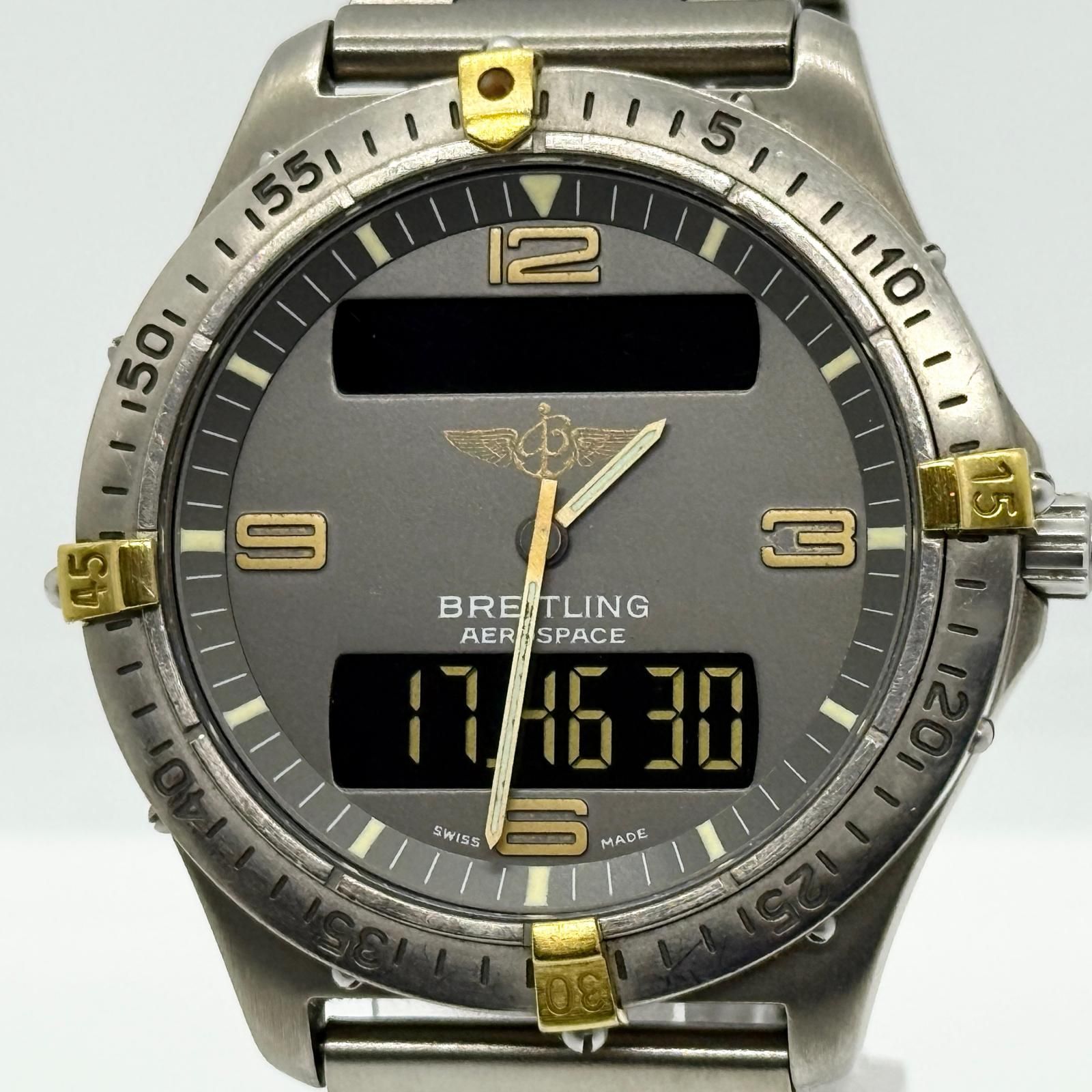 BREITLING ブライトリング エアロスペース F56062 グレー QZ メンズ