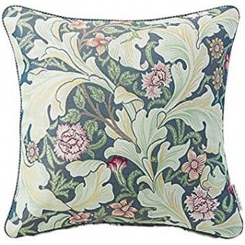 川島織物セルコン モリスデザインスタジオ レスターアカンサス 背当クッションカバー 45×45cm LL1714 ブルーグリーン