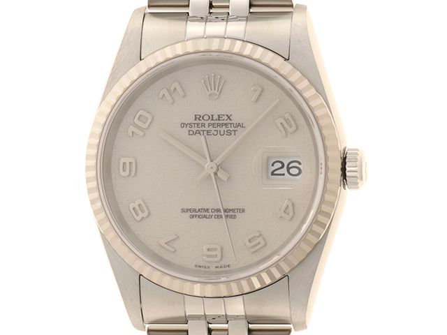 ROLEX ロレックス デイトジャスト 16234 腕時計 ステンレス/ホワイトゴールド アイボリー 自動巻き ボーイズ【中古】471