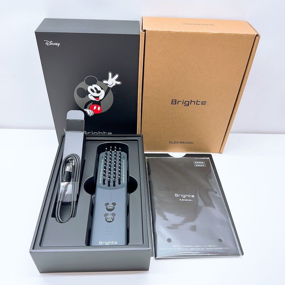 《最新モデル＊ほぼ未使用＊付属品完備》 Brighte ELEKIBRUSH ＋ ブライト エレキブラシ プラス ディズニー ミッキー ブラシ型 美顔器 ,2607N083