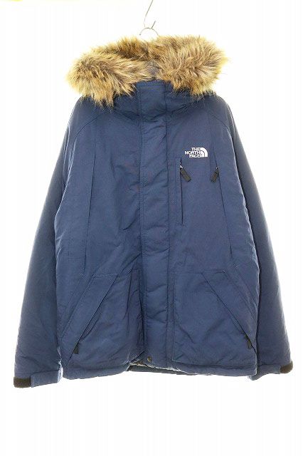 ザノースフェイス THE NORTH FACE ELEBUS JACKET NAVY XLサイズ ND91530 エレバス ジャケット アウター ファー フード ネイビー 青 【ブランド古着ベクトル】【中古】260709