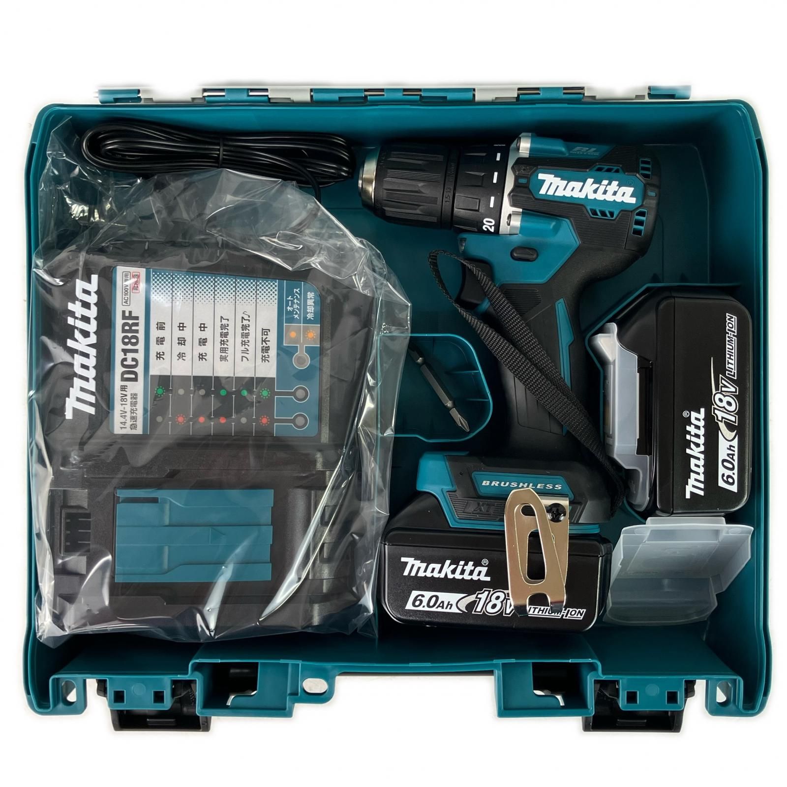 MAKITA マキタ 18v 充電式ドライバドリル バッテリーx2 充電器 ケース付 DF487DRGX ブルー 32,747円