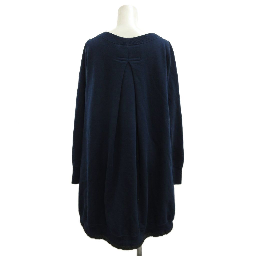 サカイラック sacai luck ドローコード付きスウェット チュニック 2 紺