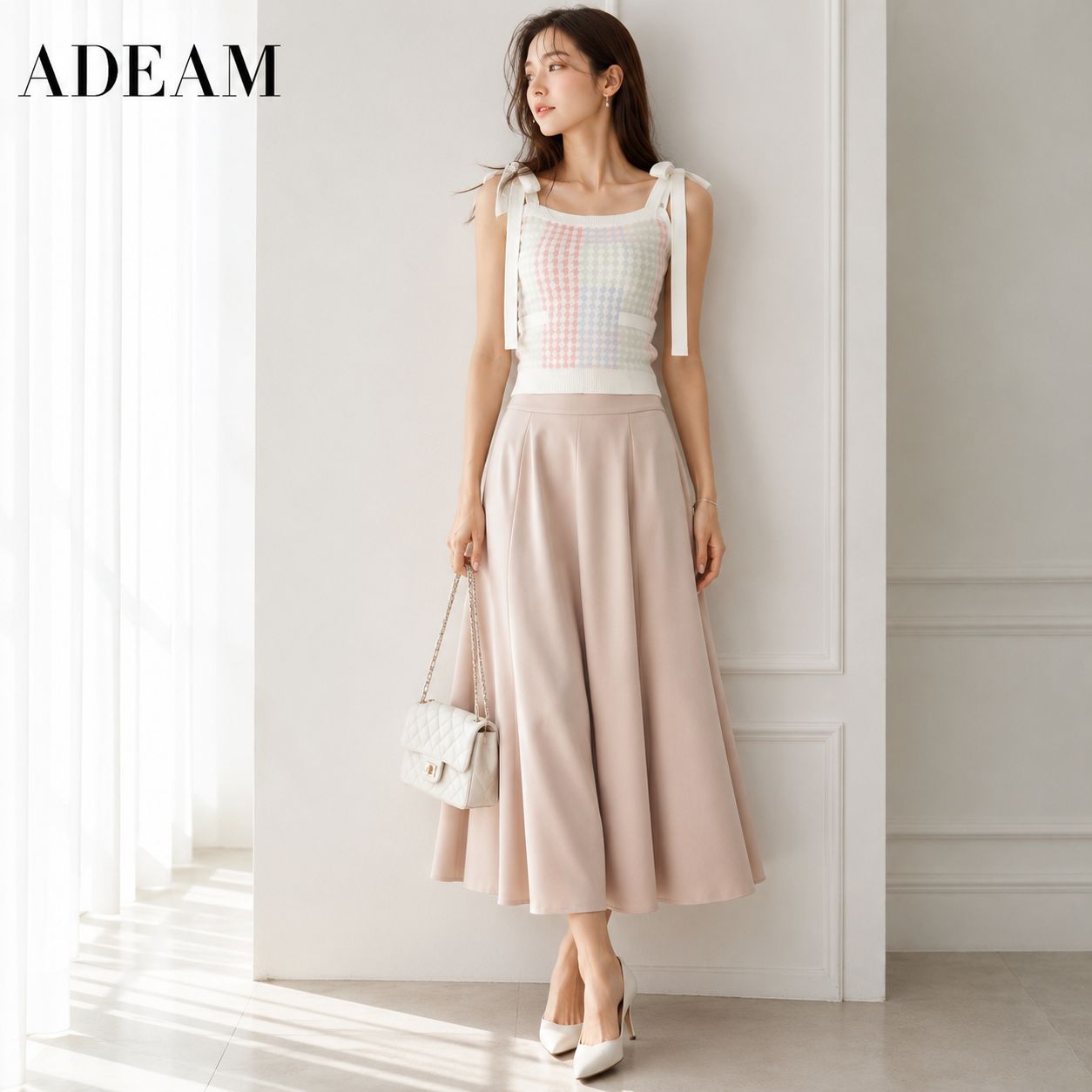 未使用に近い / 大人可愛いルック】ADEAM 43412 / アディアム 千鳥格子 