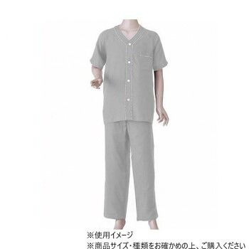 神戸生絲 紳士楽らくガーゼパジャマ上下(半袖) L No.800 グレー