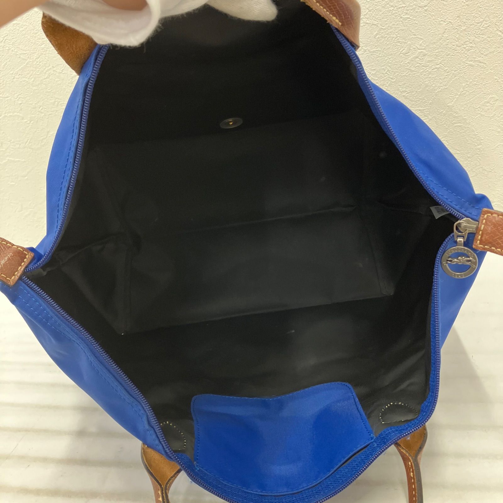 6075 LONGCHAMP ロンシャン ハンドバッグ ルプリアージュ ブルー系 青 