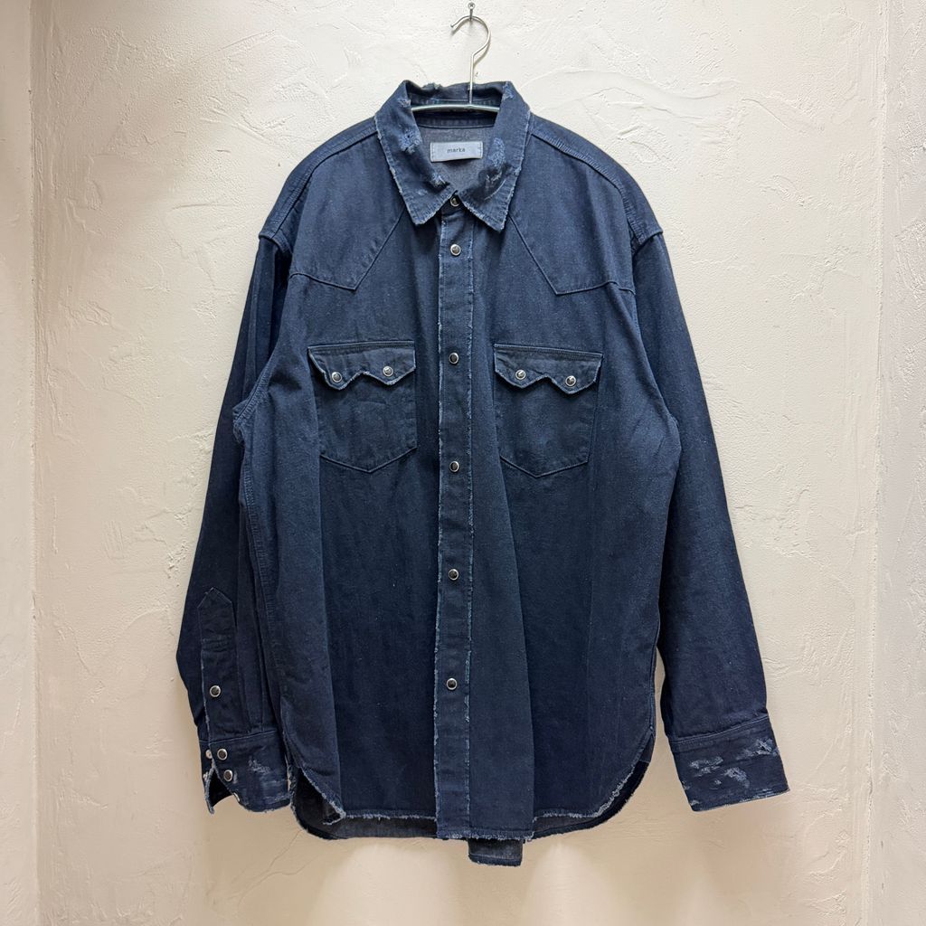 トップス 24aw marka WESTERN RIDERS SHIRT marka マーカ 24AW WESTERN RIDERS SHIRT ライダースシャツ
