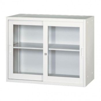 壁面収納家具/D:400・ホワイトタイプ 引違枠付ガラス戸上置専用/ラッチ仕様 H720 棚板1枚付 ALPSホワイト色 COM-UAJR4-W7 31,885円