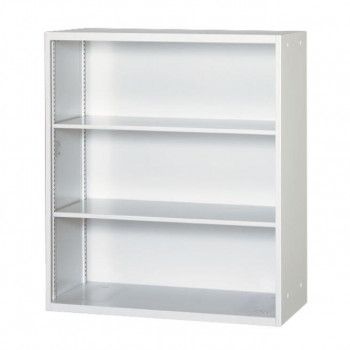 壁面収納家具/D:450 スライドボード専用オープン保管庫(書庫) 棚板2枚・ボードセット取付穴付 ALPSホワイト色 COM-UAOS-W11