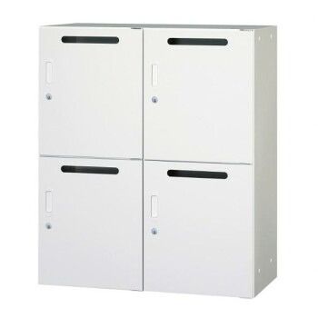 壁面収納家具/D:450・ホワイトタイプ パーソナル収納庫 投入口付 シリンダー錠 固定棚4枚付 ALPSホワイト色 COM-UALP-W11