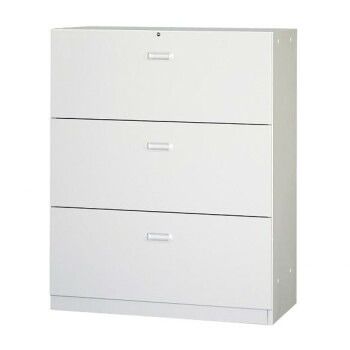 壁面収納家具/D:450・ホワイトタイプ ラテラルキャビネット3段 H1110 仕切板6枚・アジャスター付 ALPSホワイト色 COM-UAA-W11B 50,209円