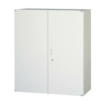 壁面収納家具/D:450・ホワイトタイプ 両開戸/シリンダー錠 H1050 棚板2枚付 ALPSホワイト色 COM-UAH-W11