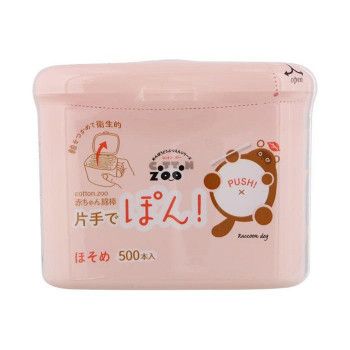 平和メディク コットン・ZOO 赤ちゃん綿棒片手でポン ほそめ 500本入×36セット 6302