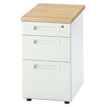 井上金庫販売 オフィス用テーブル 3段 本体ホワイト/天板ナチュラル GSD-W047-3 NA 34,311円
