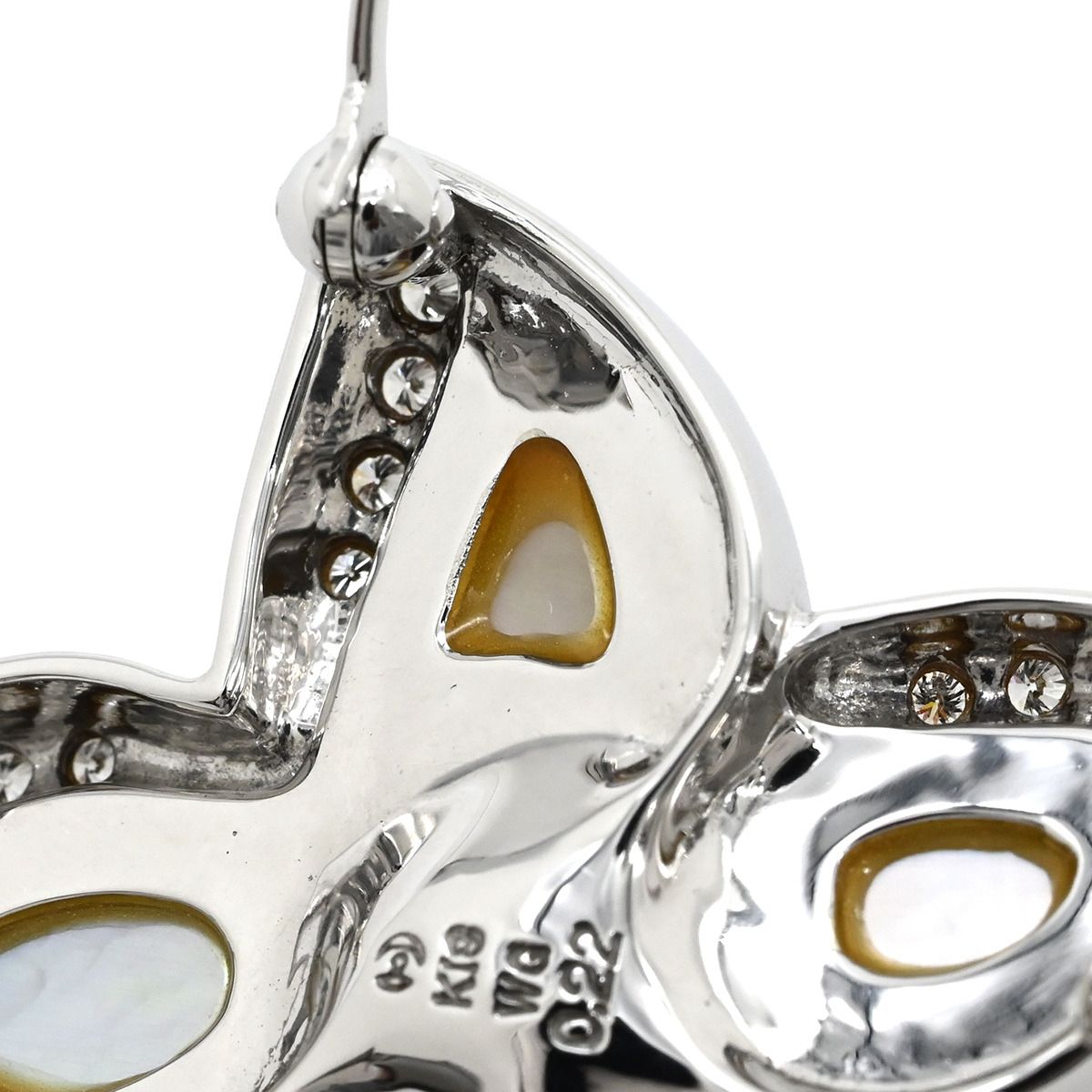 タサキ TASAKI ブローチ 白蝶パール ダイヤ フラワーモチーフ パール