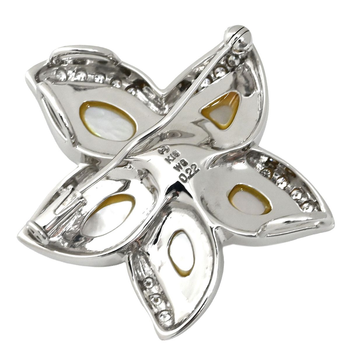 タサキ TASAKI ブローチ 白蝶パール ダイヤ フラワーモチーフ パールホワイト×ホワイトゴールドゴールド TASAKI 真珠 Au750 18K ペンダントトップ 2WAY【中古】 タサキ TASAKI ブローチ 白蝶パール ダイヤ フラワーモチーフ パール