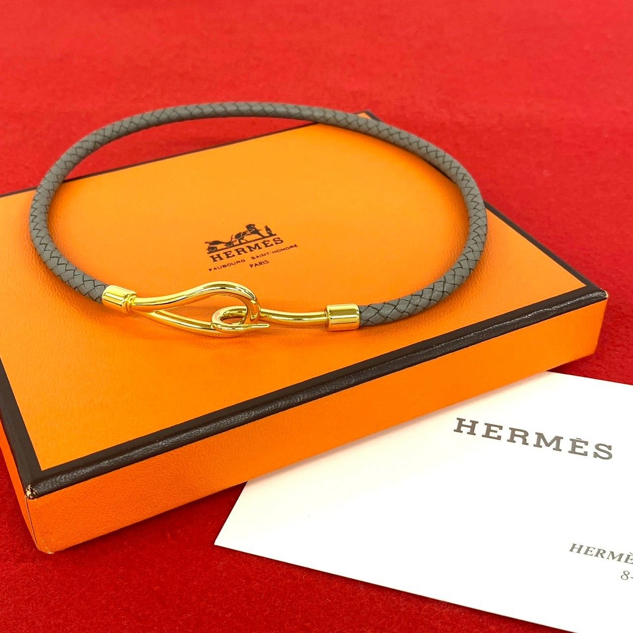 極 美品 保存箱付 HERMES エルメス ジャンボチョーカー レザー GP