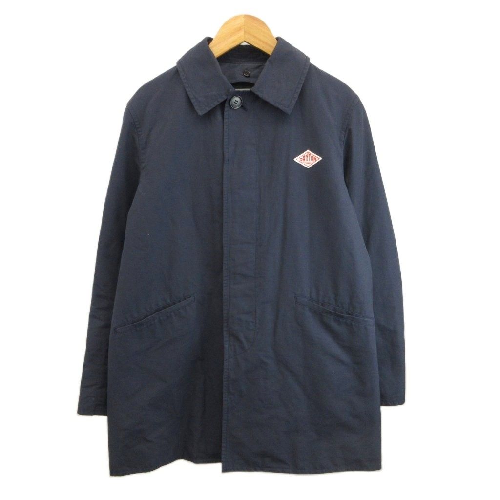 ダントン DANTON ステンカラーコート ジャケット 上着 34 紺 ネイビー