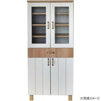 日本製組立家具 カントリー調食器棚 キッチン収納 CO-CR-1360GT