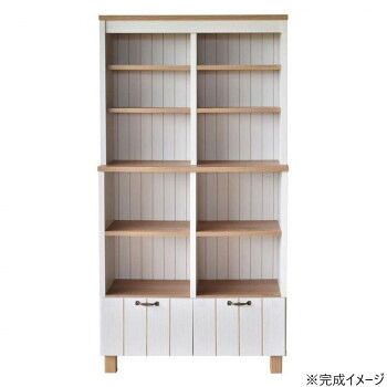 日本製組立家具 カントリー風 リビング収納 ハイキャビネット ホワイト co-cr-1580h