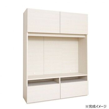 日本製組立家具 テレビボード CO-WS-1813TV 白木目(2梱包)