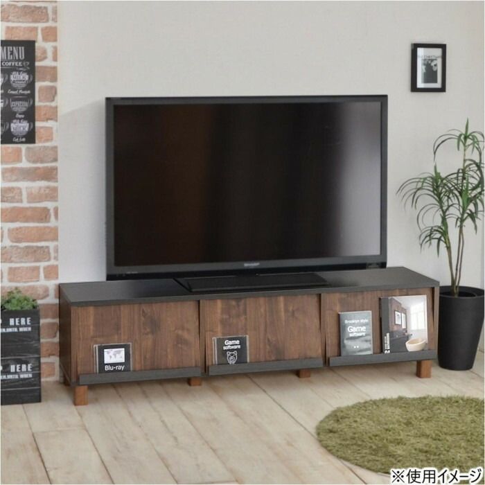 日本製組立家具 ブルックリンスタイル 大型テレビ台 ブラウン co-cr-150tv-br