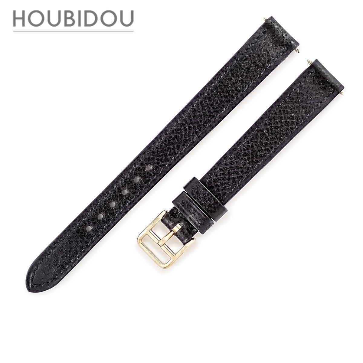 エルメス HERMES 腕時計パーツ 純正 レザーバンド クロコダイル GP ブラック 未使用 替え スペア 交換 ベルト 12mm クロコダイル ブラック 尾錠 バネ棒 【中古】