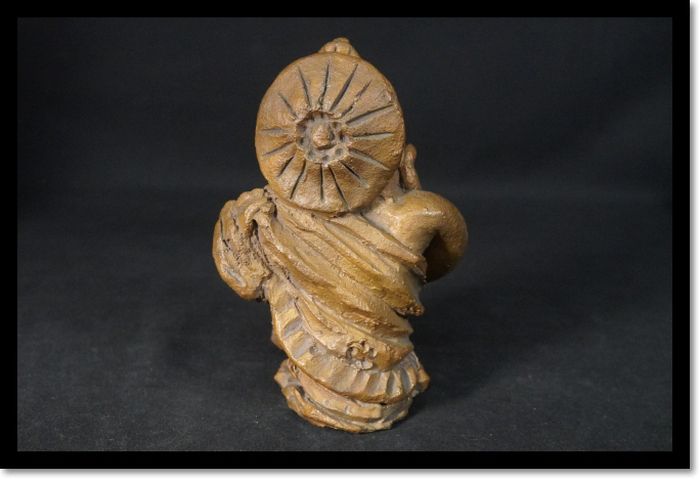 工芸品 清水公照 泥仏 ブロンズ 仏像 観音様 工芸品 重量約1.1