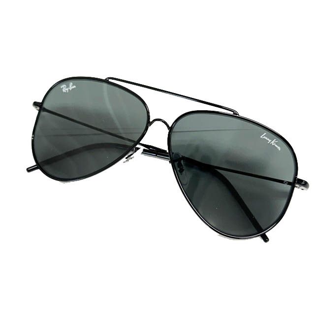 レイバン RAY BAN ×LENNY KRAVITZ レニー クラヴィッツ AVIATOR REVERSE アビエーター リバース ティアドロップ サングラス RBR0101S 59□11 140 黒ブラック ブランド古着ベクトル 中古▲■260709