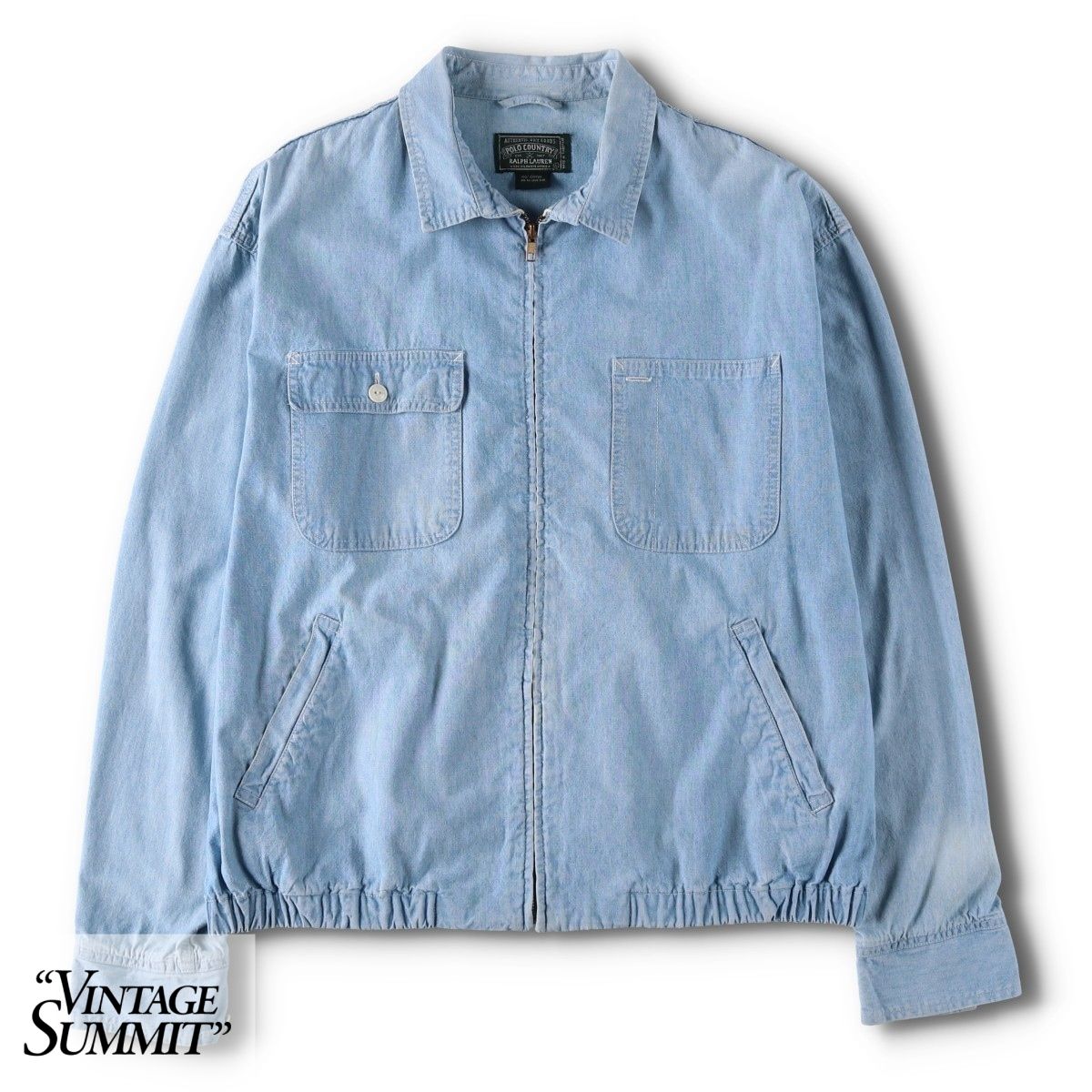 古着 80~90年代 ラルフローレン Ralph Lauren POLO COUNTRY ポロカントリー シャンブレー スイングトップ スポーツジャケット/evb033673