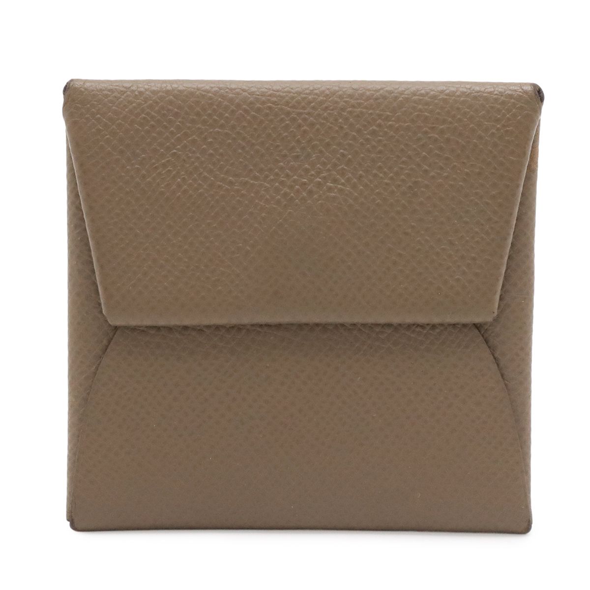 HERMES エルメス バスティア コインケース 小銭入れ コインパース ヴォーエプソン レザー エトゥープ グレージュ シルバー金具 D刻印