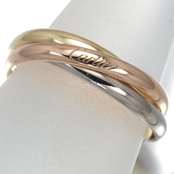 カルティエ トリニティ リング スリーカラー SM 57号 K18YG/WG/PG
