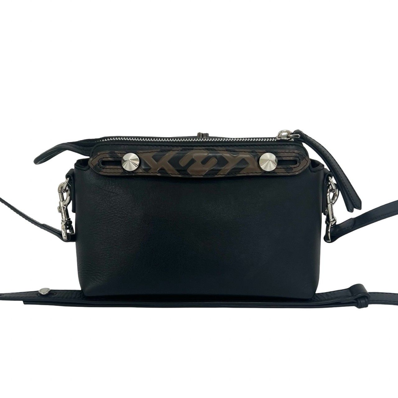 極 美品 FENDI フェンディ バイザウェイ スモール ズッカ FF 柄 レザー 