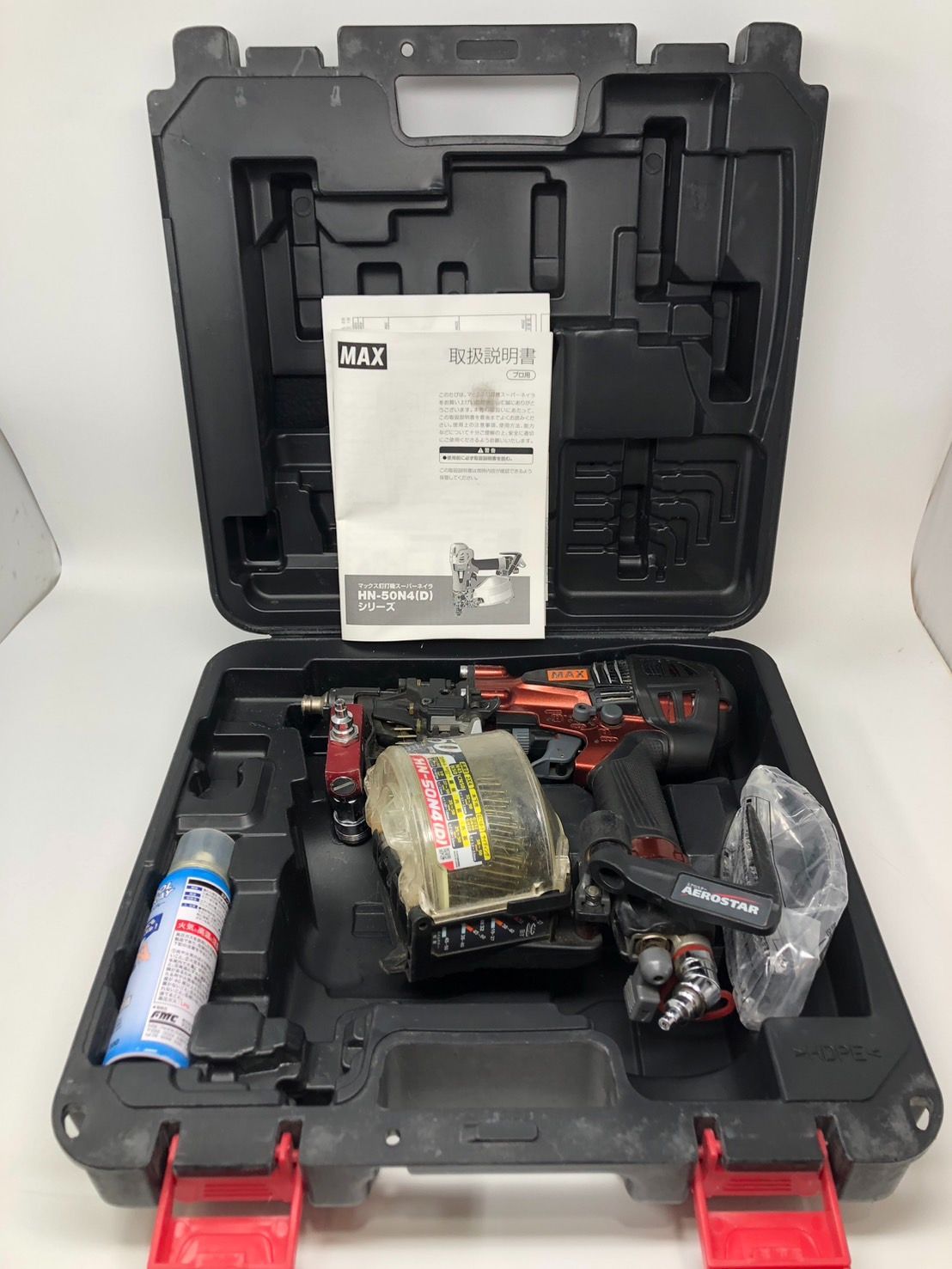 ◆MAX マックス 工具 エアツール 高圧釘打機 スーパーネイラ HN-50N4 50mm ケース付 中古 現状品◆22159★