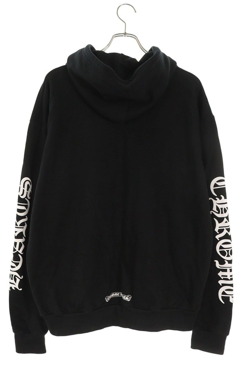 クロムハーツ SWTSHRT HD ZIP アームロゴプリントジップアップパーカー