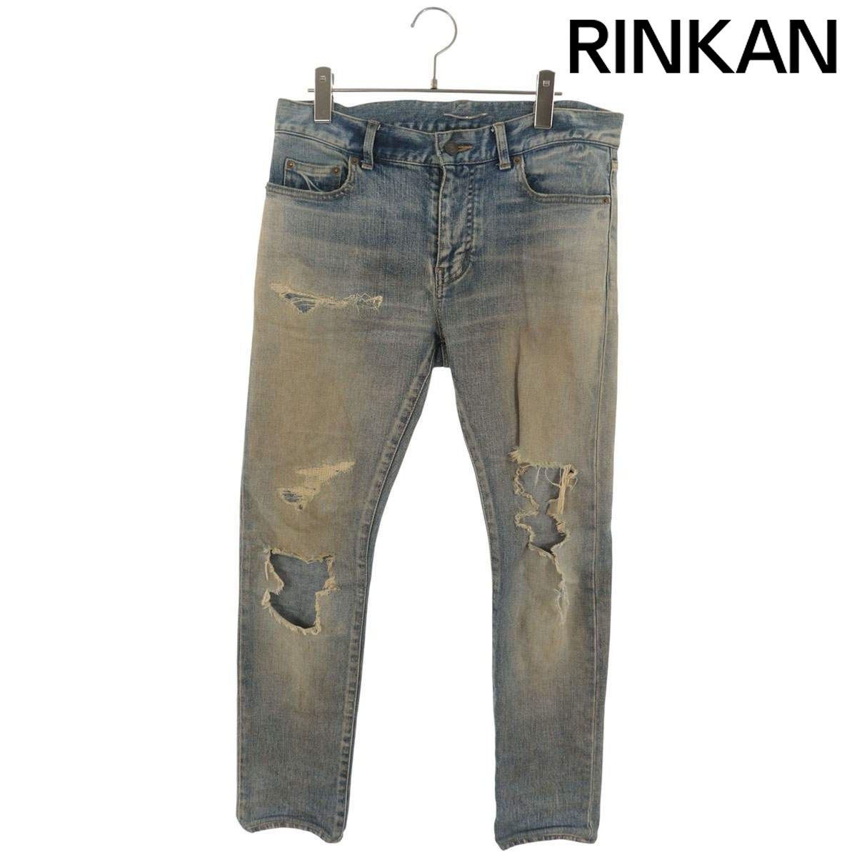 サンローランパリ 17SS 454706 Y806K クラッシュストレッチスキニーデニムパンツ メンズ 30インチ 11,588円