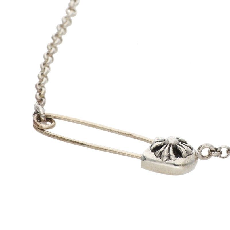 クロムハーツ  SAFETY PIN R16 セーフティピンロールチェーン シルバーネックレス メンズ 16inch クロムハーツ SAFETY PIN R16 セーフティピンロールチェーン シルバー