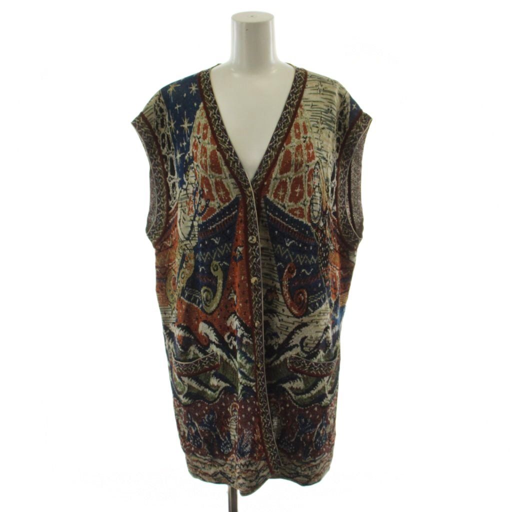 ミッソーニ MISSONI ロングベスト ニットベスト L マルチカラー 総柄 ノースリーブ /GG15 ■GY50 15,048円